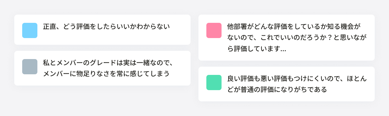 マネージャーからの評価への声